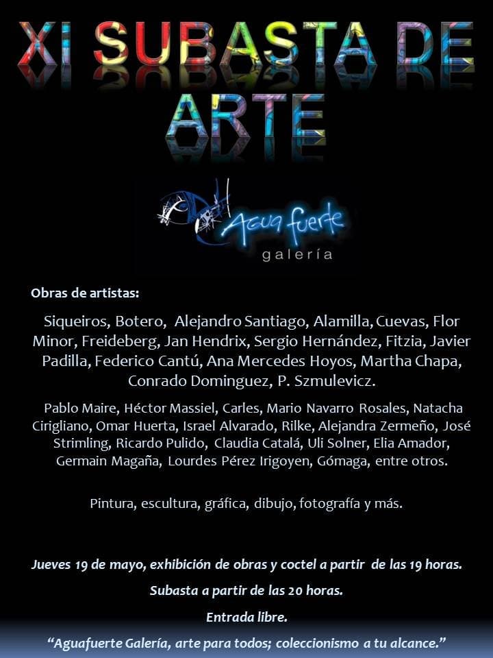 Cartel de la XI Subasta de Arte, Galería Aguafuerte