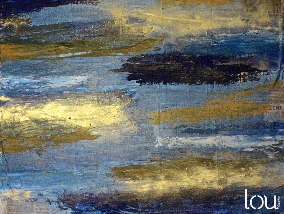 Ventana Azul — Técnica mixta sobre MDF en periódico «L-Orizzont» de la República de Malta, 2015