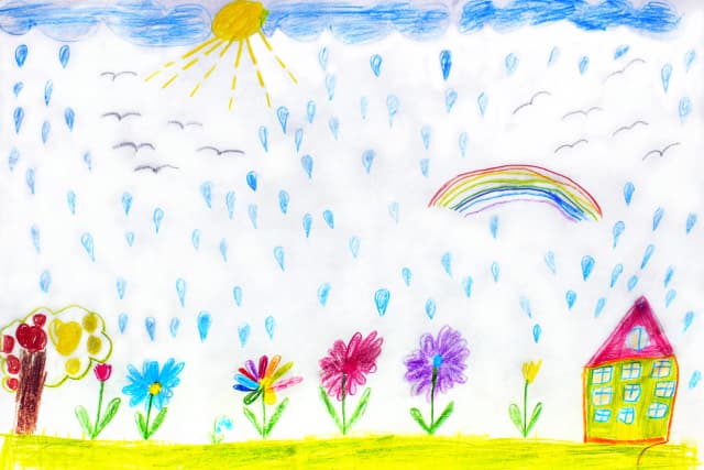 Manos de niño con pintura de colores - Arteterapia
