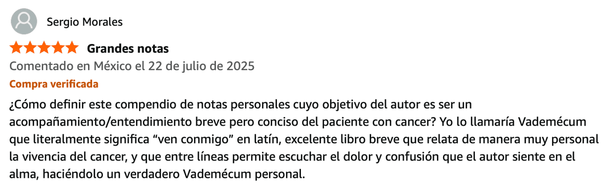 Reseña de Sergio Morales - 5 estrellas