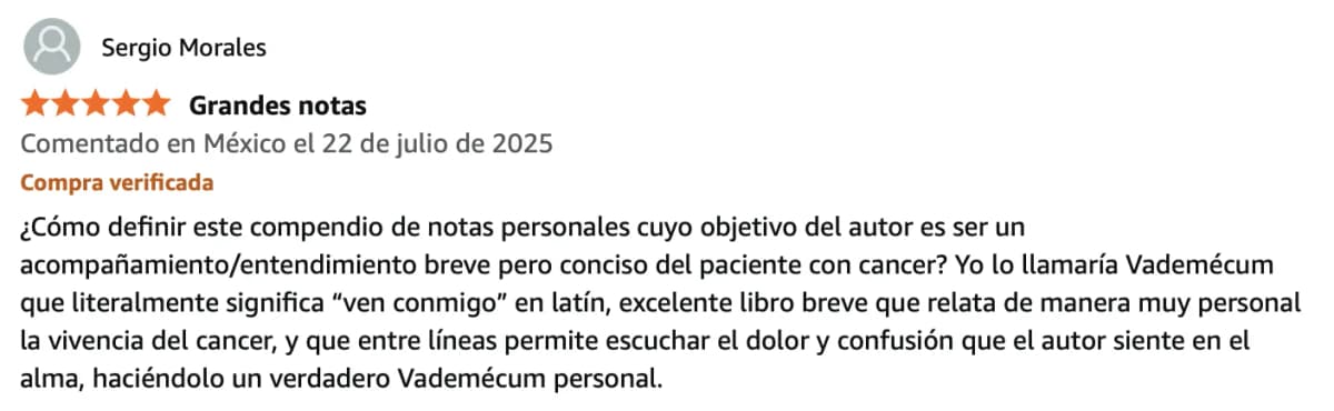 Reseña de Sergio Morales - 5 estrellas